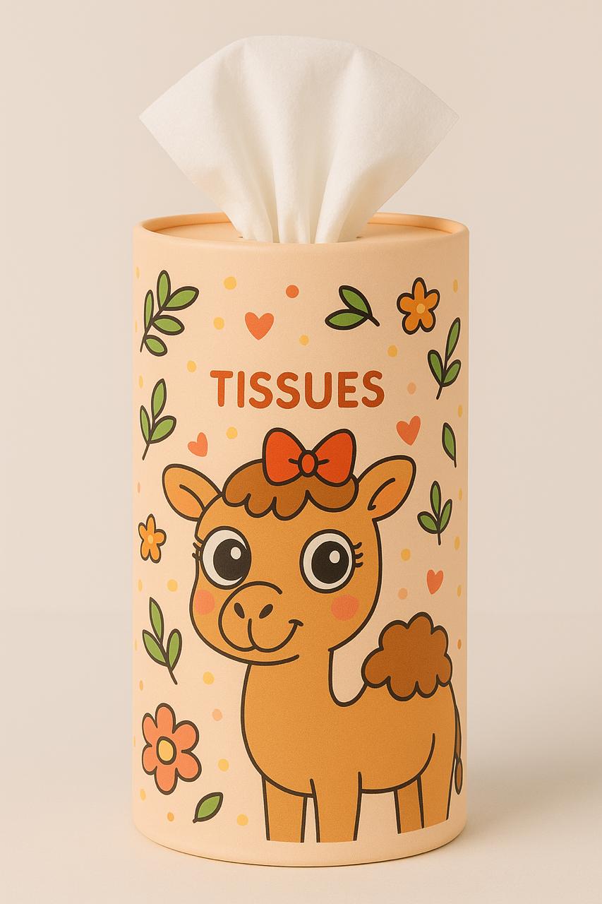 Premium Tissue Canister - Baby Camel