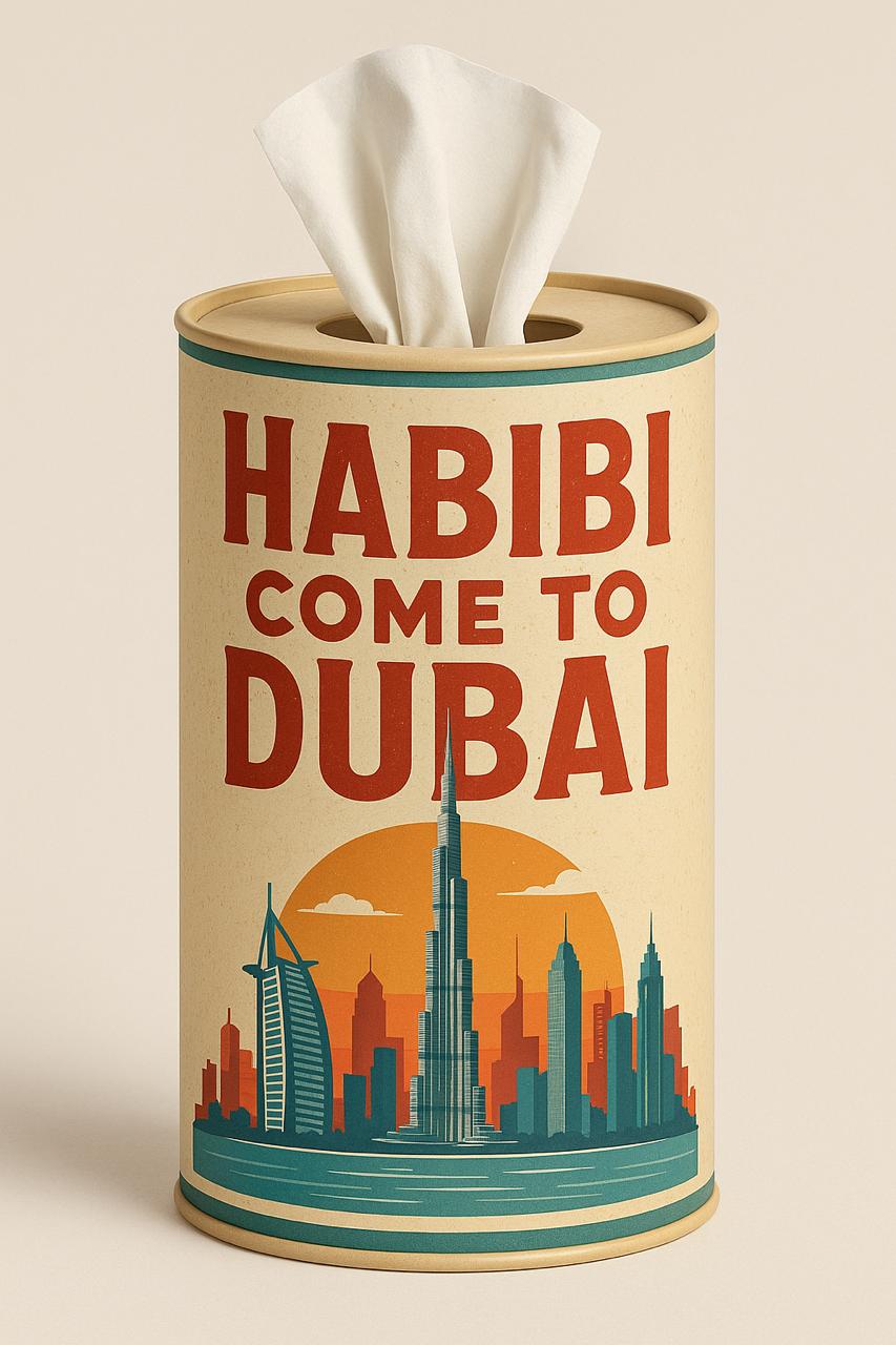Premium Tissue Canister - Habibi Come to Dubai
